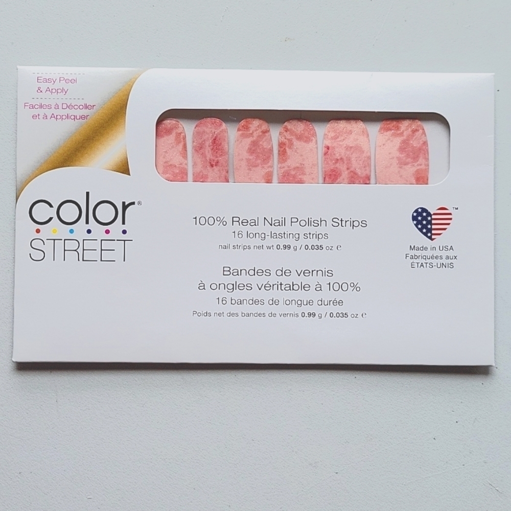 Color Street Blushing Rose Quartz Real Nail Polish Strips 16 Strips NEW